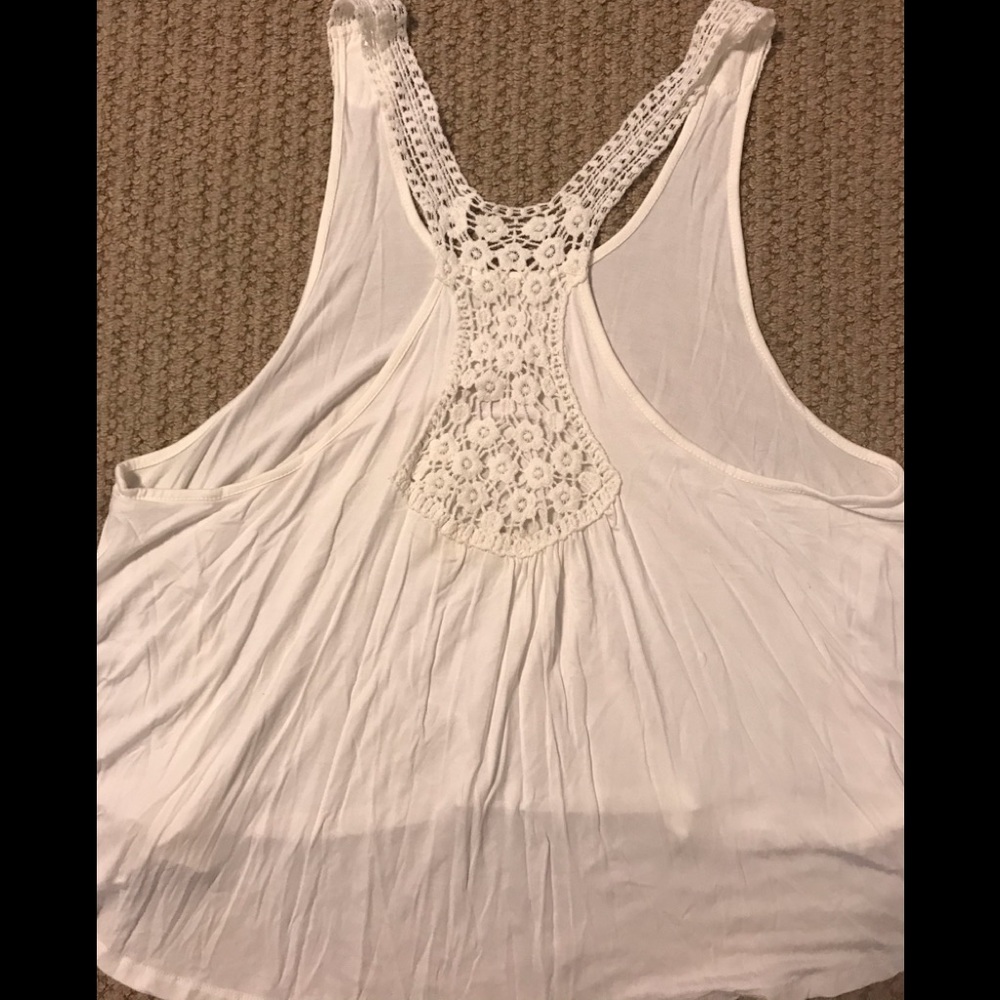 White Crochet tank top